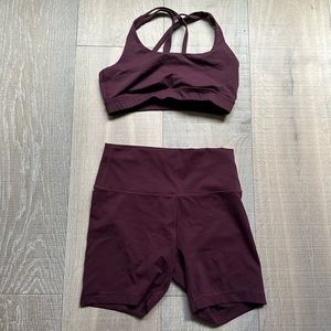 Lululemon biker shorts & sports bra duo